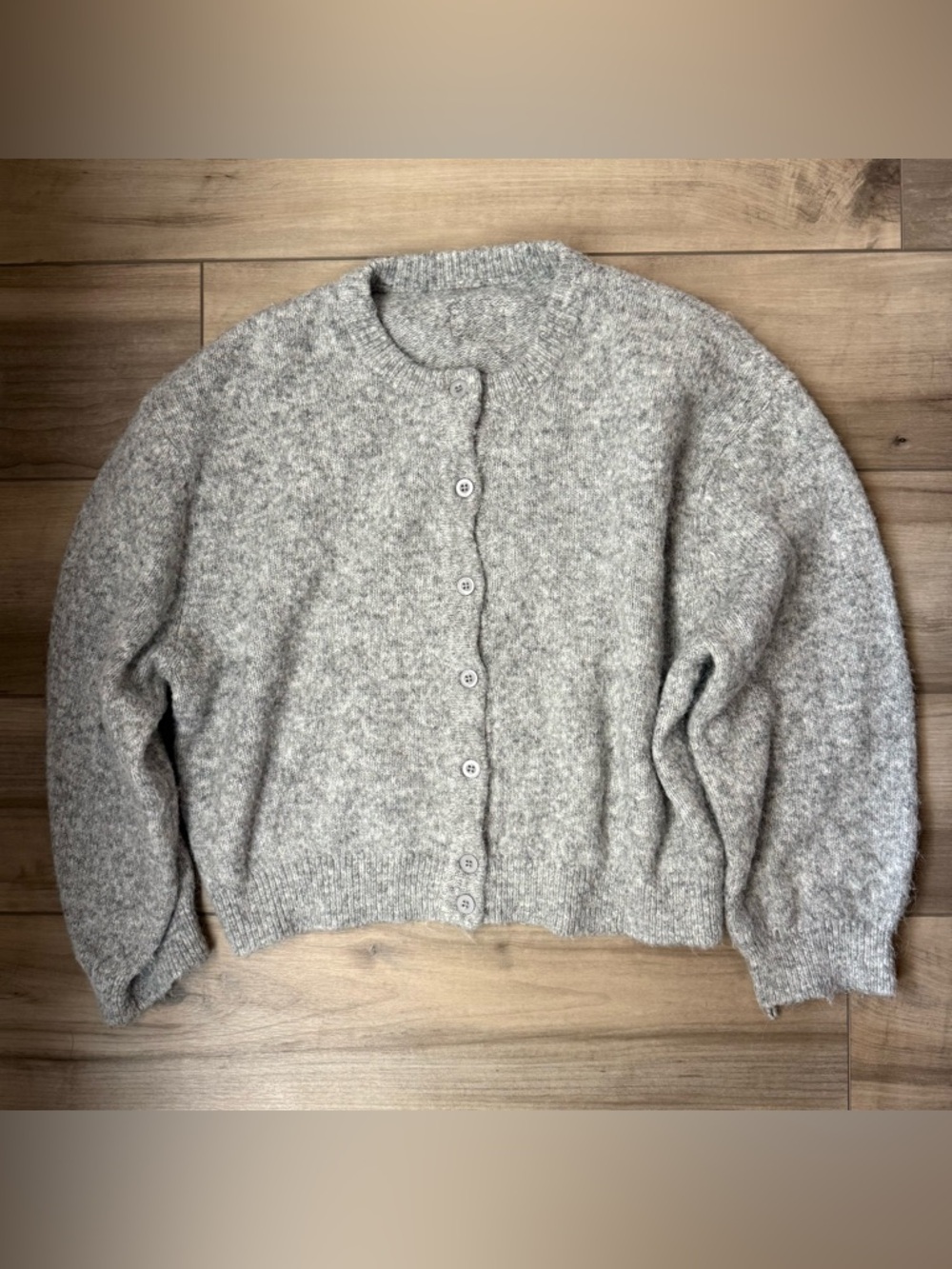 Daily Drills Heather Gray Button-Front Cardigan